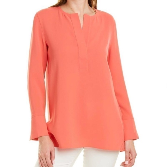 𝅺LAFAYETTE 148 New York Ultra Pink Hayley Blouse Size Small - Picture 1 of 7